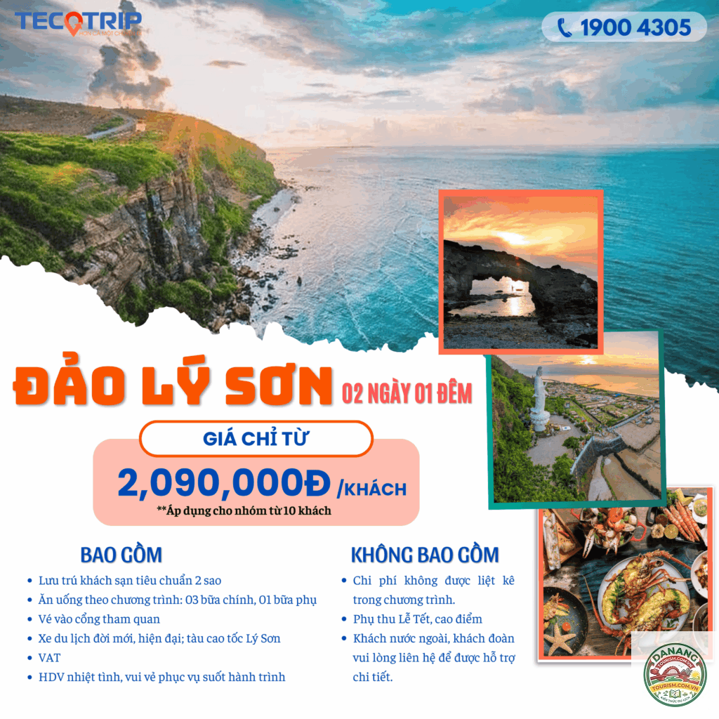 lịch trình đà nẵng lý sơn