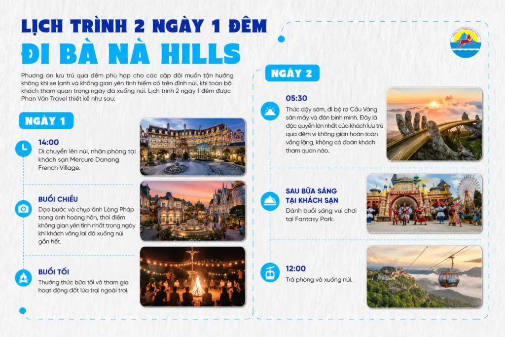 lịch trình du lịch bà nà hills 1 ngày