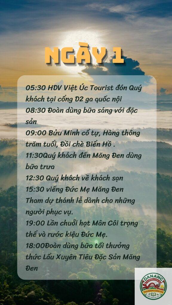 lịch trình du lịch bằng máy bay