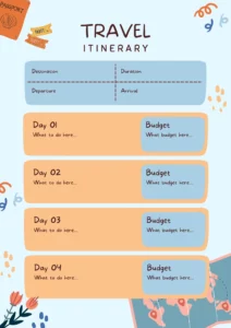 lịch trình du lịch cho nhóm bạn