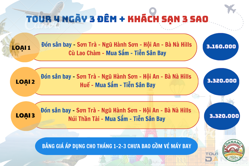 lịch trình du lịch đà nẵng 4 ngày 3 đêm