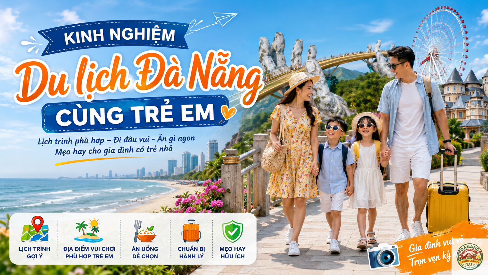 lịch trình du lịch đà nẵng có trẻ em - Hình 1