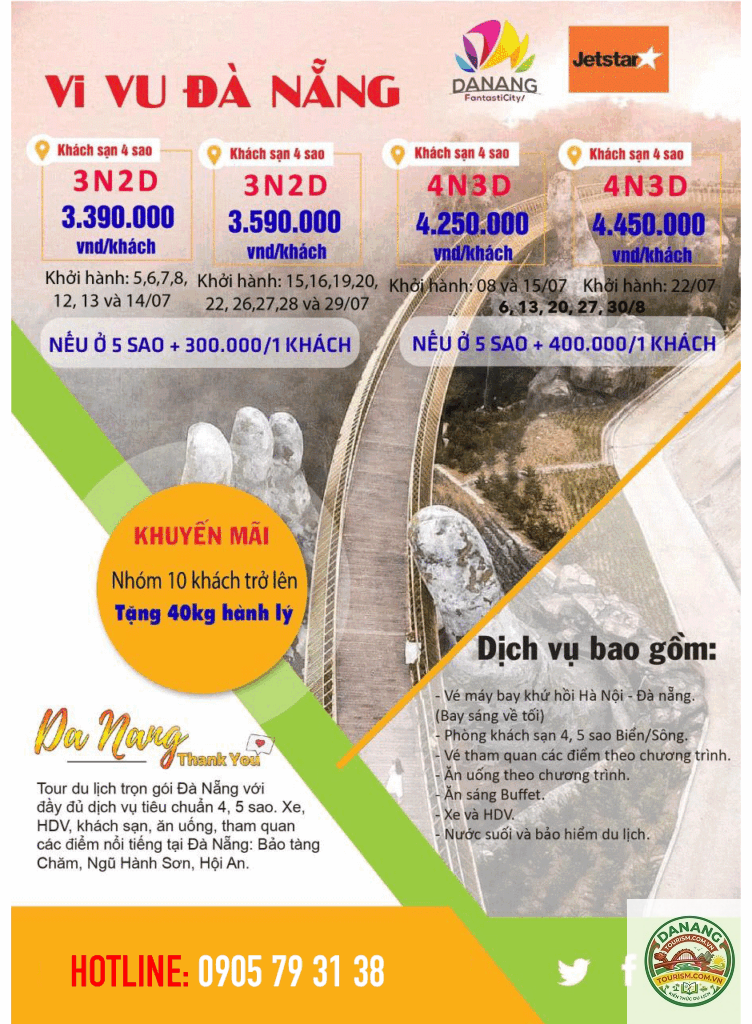 lịch trình du lịch đà nẵng tháng 7