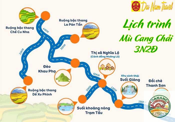 lịch trình du lịch mù cang chải 3 ngày 2 đêm