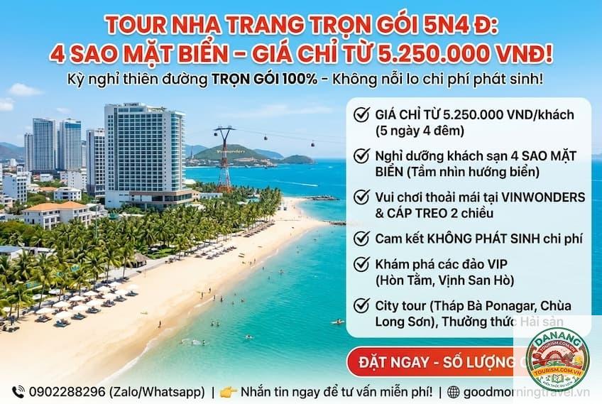 lịch trình du lịch nha trang 5 ngày 4 đêm