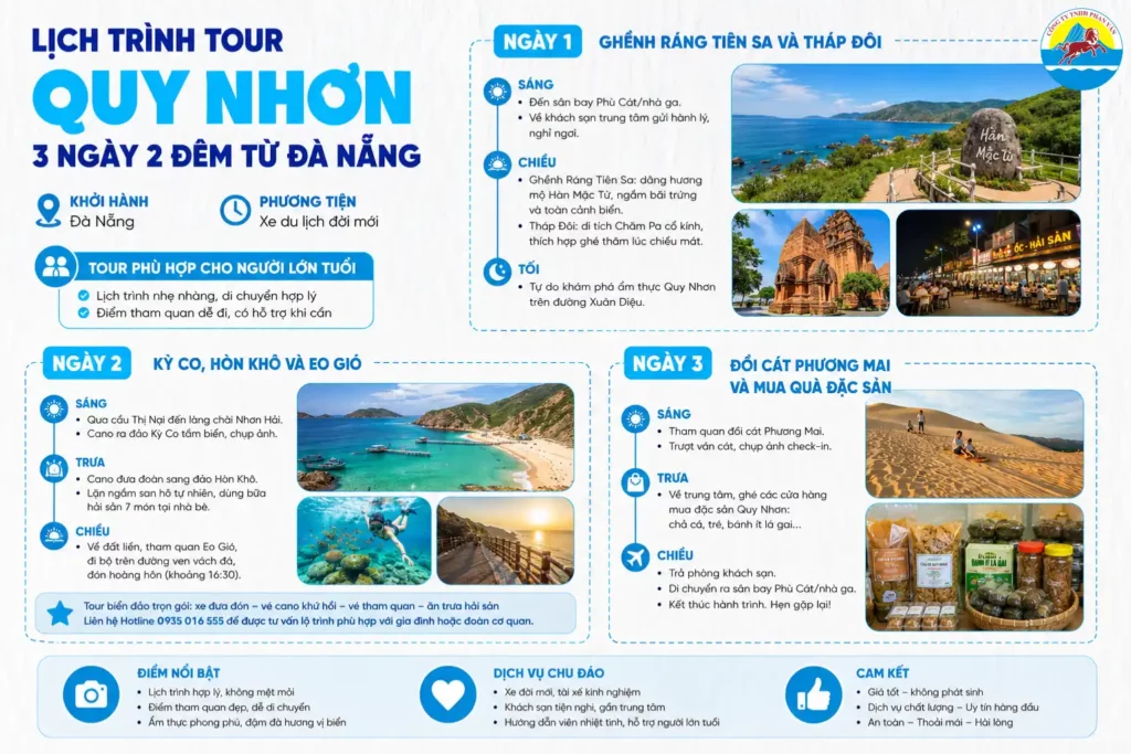 lịch trình du lịch quy nhơn tự túc