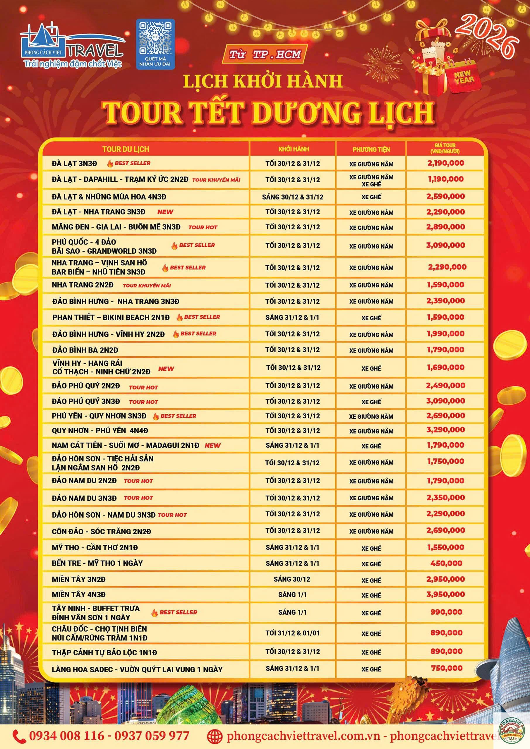 lịch trình du lịch tết dương lịch - Hình 1