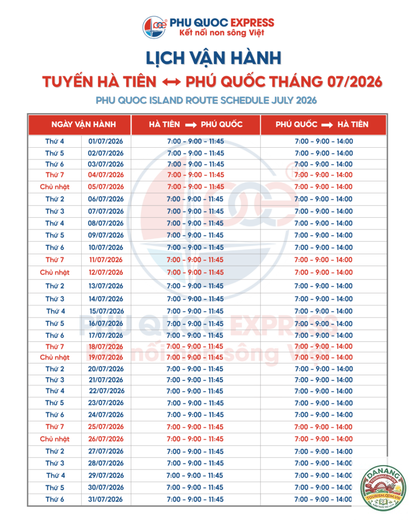 lịch trình hà tiên phú quốc