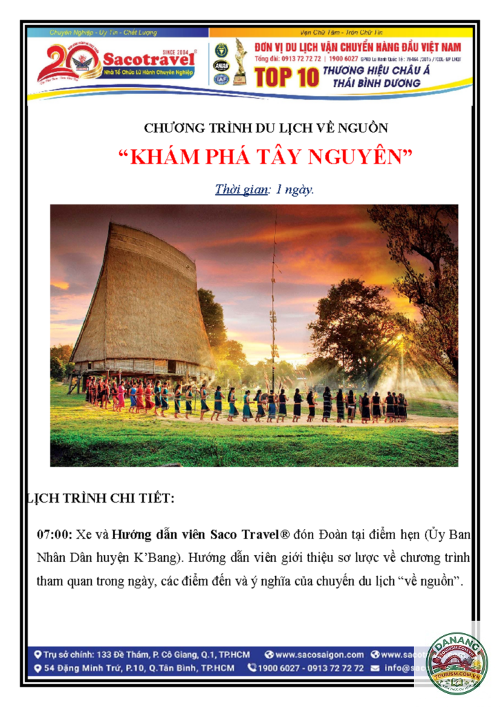 lịch trình khám phá tây nguyên