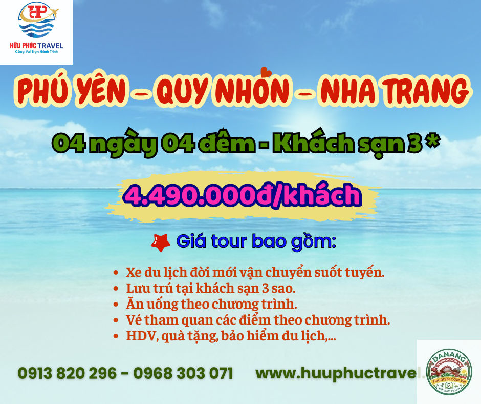 lịch trình quy nhơn phú yên nha trang