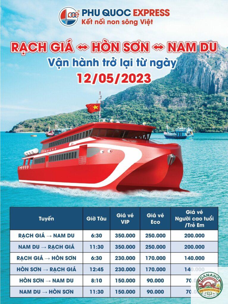 lịch trình rạch giá nam du