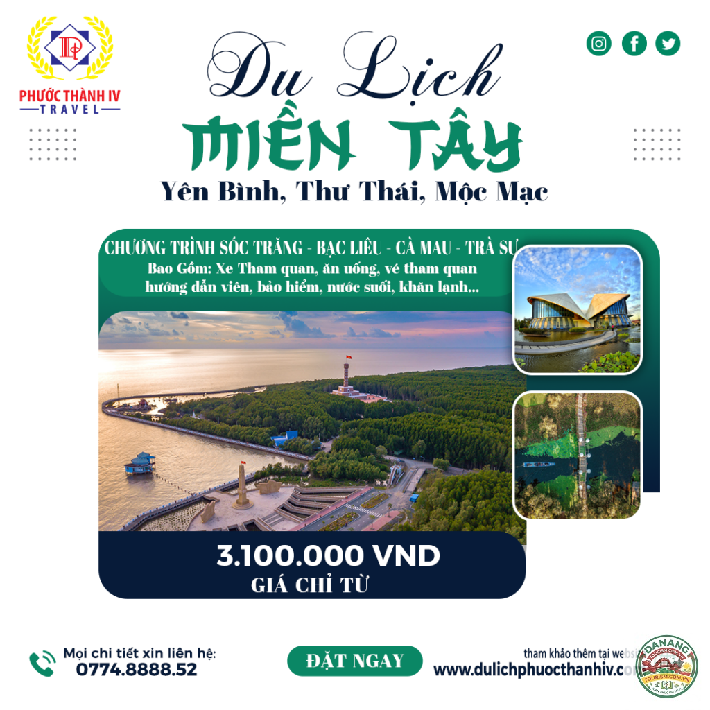 lịch trình sóc trăng bạc liêu cà mau