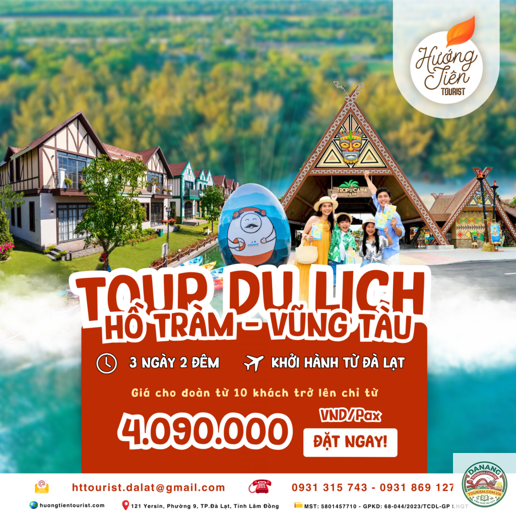 lịch trình vũng tàu hồ tràm