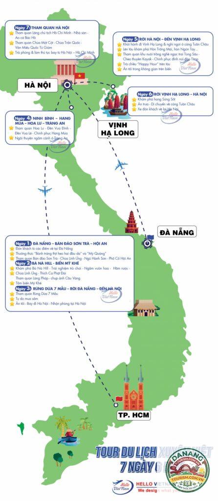 lịch trình xuyên việt 7 ngày