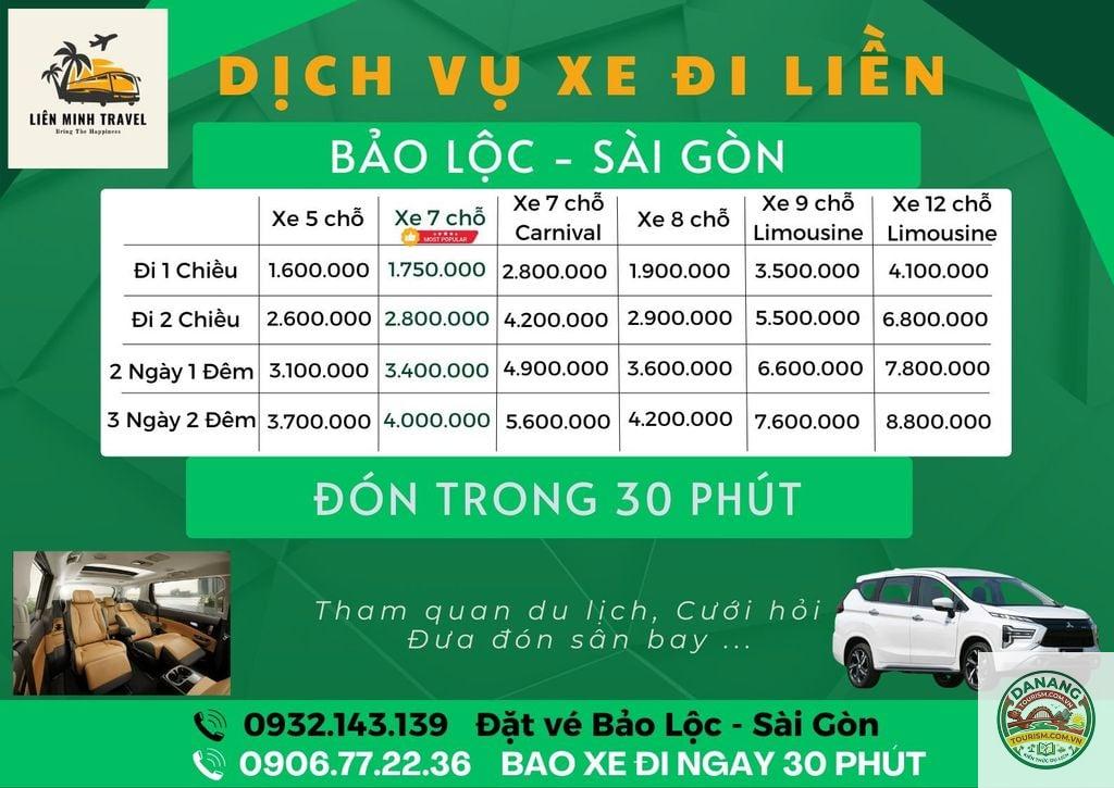 nhà xe sài gòn đi bảo lộc