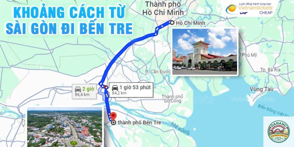 khoảng cách Thành phố Hồ Chí Minh Bến Tre - Image 1
