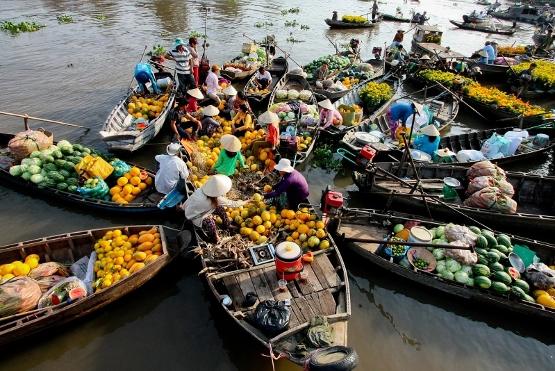 tham quan chợ nổi Bến Tre